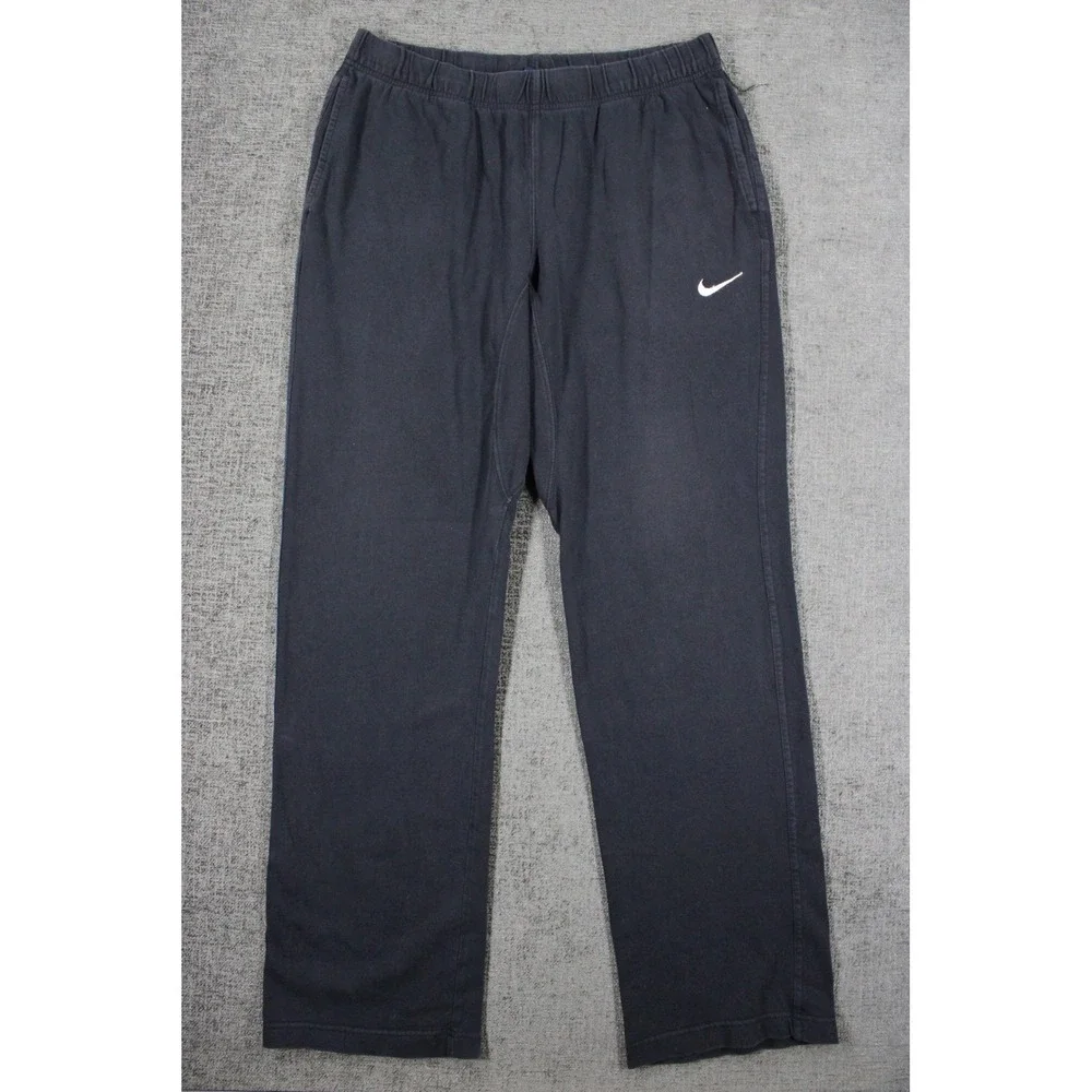 Nike Vintage Sweatpants Mens Large Navy Blue Embroidered Swoosh Cotton Joggers
